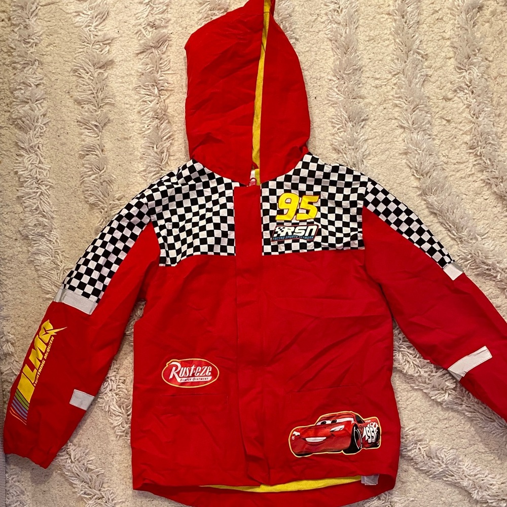 Rear- Disney CARS Red and Yellow Kids Jacket